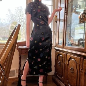 Black traditional qipao dress